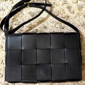 Black Woven Crossbody Bag